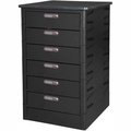 Datum Filing Systems Datum TekStak Laptop Storage Locker W/ Laminate Top, 6 Bays, Electronic Lock, Black TEKS6-C-LT-T25-L1595-60